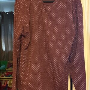 BYLT Basics Maroon Polka Dot Long Sleeve Tee